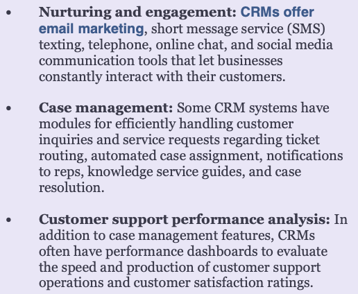 Benefits of CRM for service and support