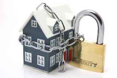 Image: house with chain secured.