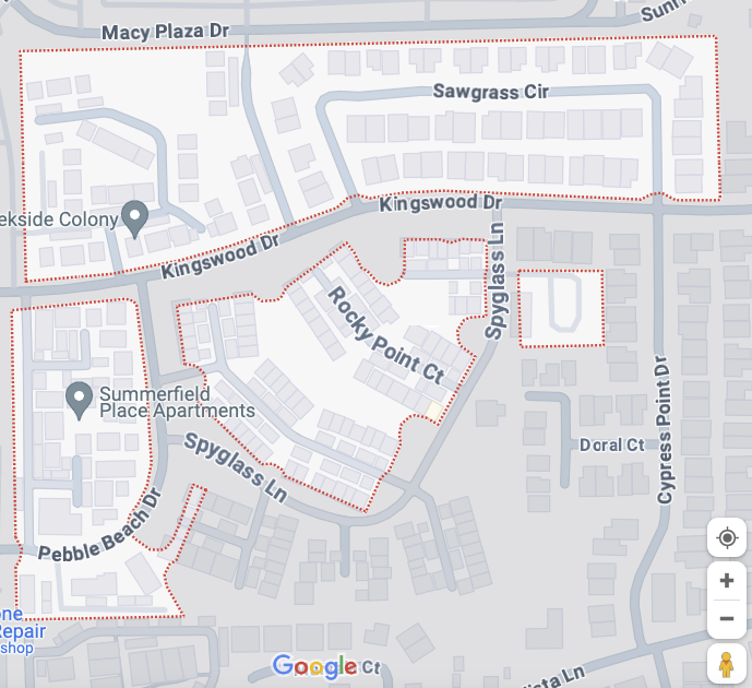 Google Maps Edgewood Boundaries Screenshot