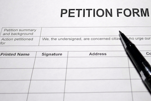 Thumbnail graphic: petition form