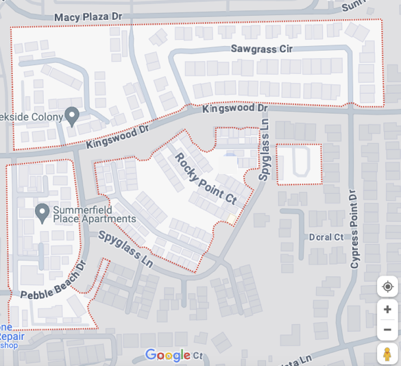 The Edgewood Neighborhood Boundaries, Google Maps